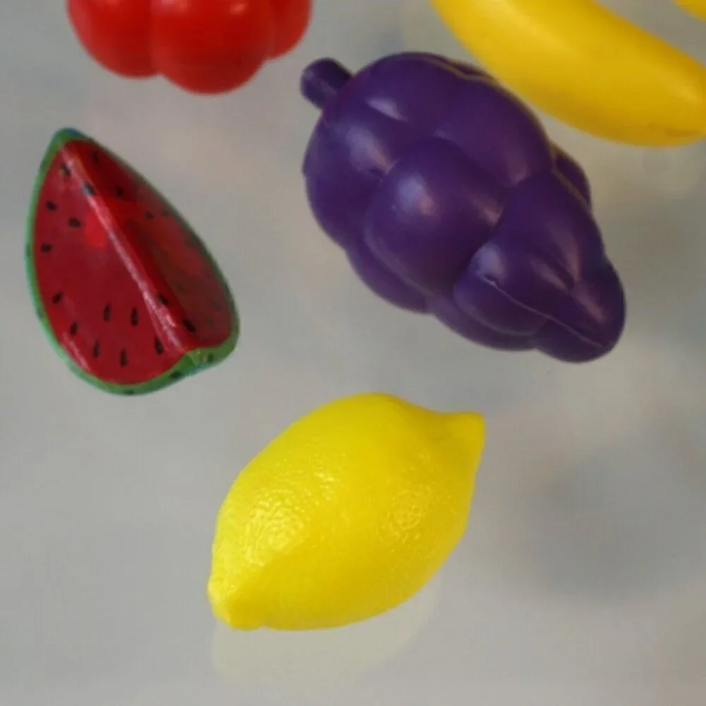 Realistic Plastic Toy Food 9 Fruits and Veggies Kids Kitchen Educational Toys
